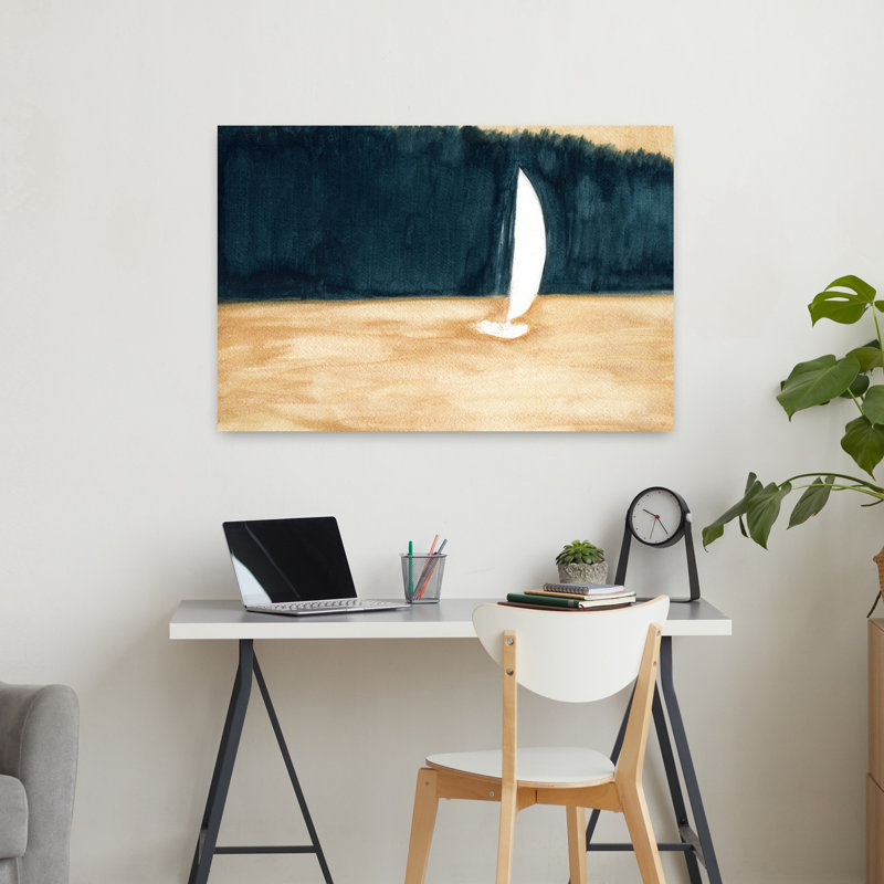Art contemporain contemporain, paysage océanique abstrait, H 24 po x l 36 po