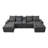 Akeyra Upholstered U Shaped Sectional Sofa with Console-1951565299