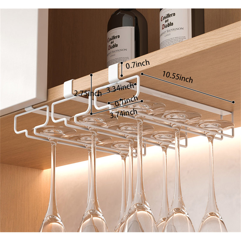 Diao Wall Mounted Wine Glass Rack White
