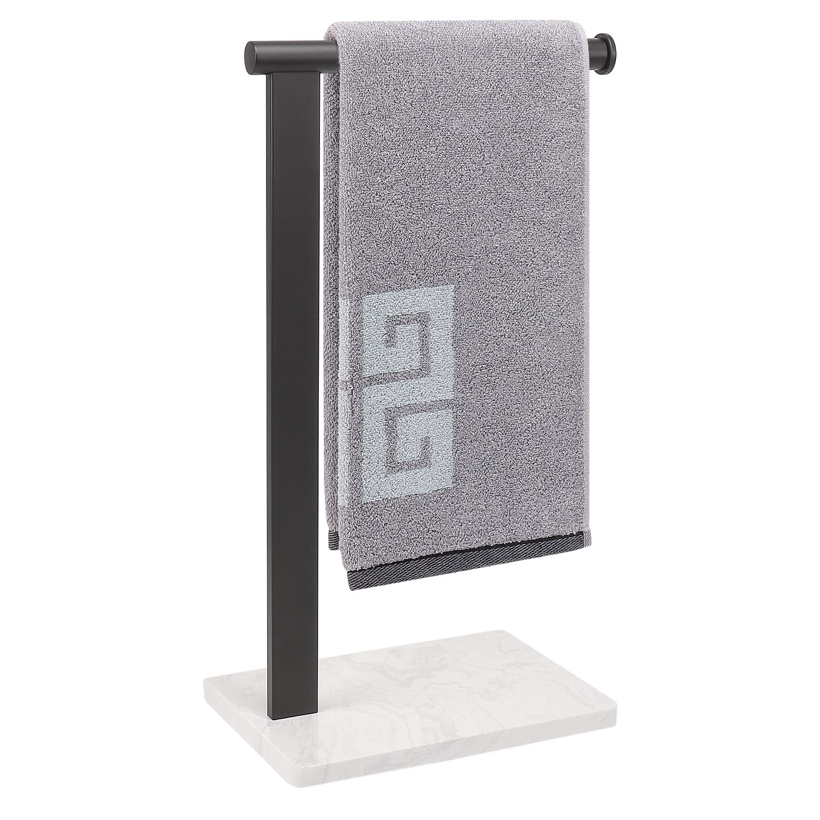 NearMoon T-Shape Hand Towel Holder-Bathroom Rack-Stand with Matte Black