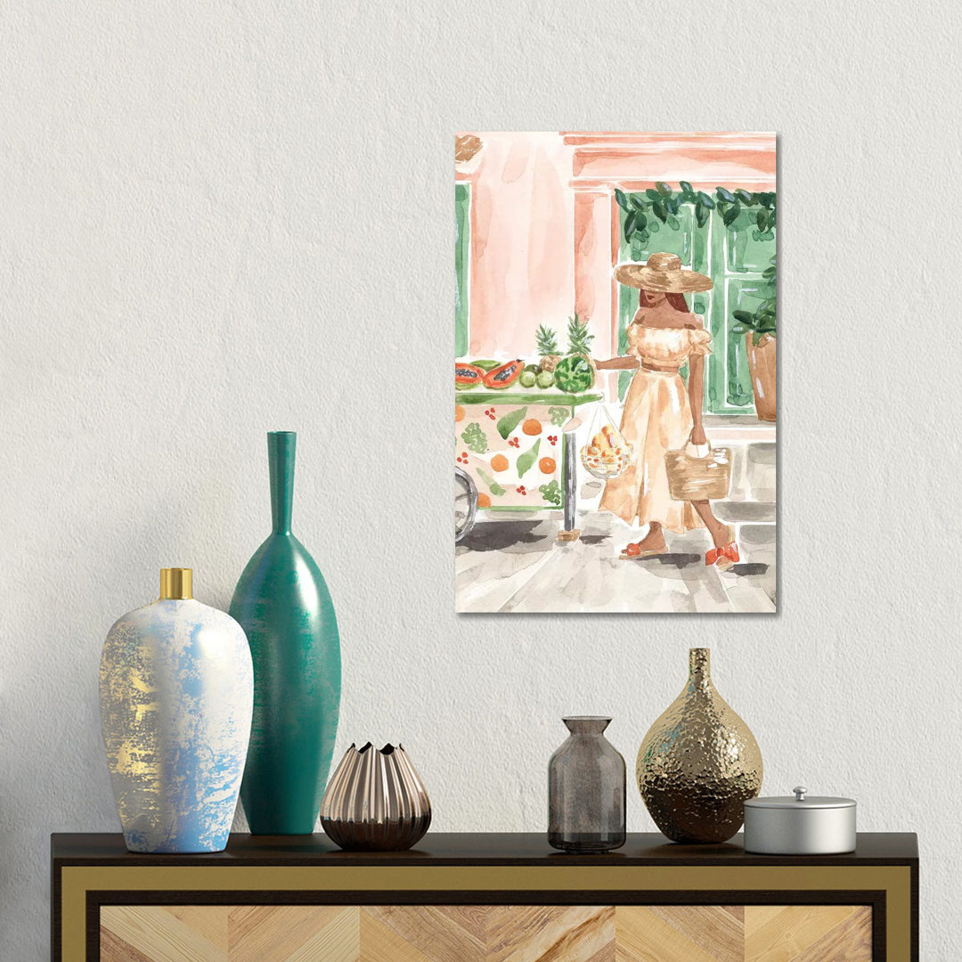 Fruit Stand von Sabina Fenn - Galerie-verpackte Leinwand Giclée auf Leinwand