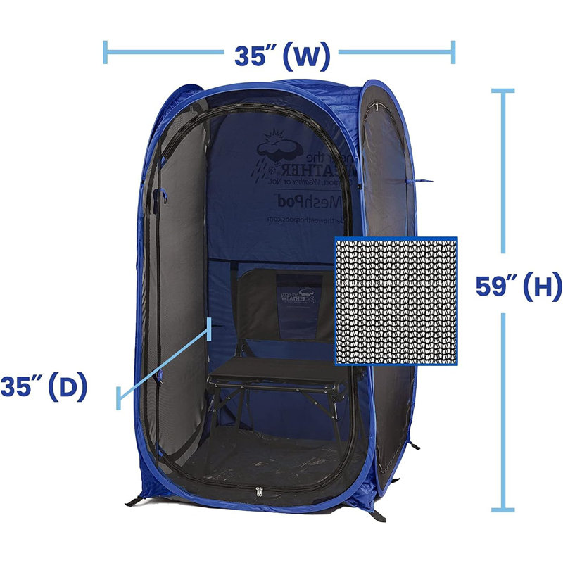 1-Person Pop-Up Mesh Screen Pod - Bug & Mosquito Protection, Upf 50 Sun Shield, 270-Degree View, Easy Setup, Lightweight Design
