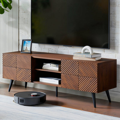 Rhombus TV Stand with Storage Cabinets