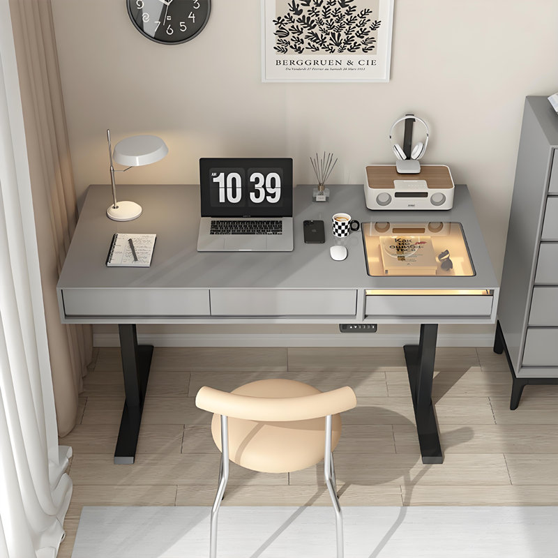 Bureau ajustable 55,12 po Modern, H 55,12 po x l 55,12 po x P 27,56 po
