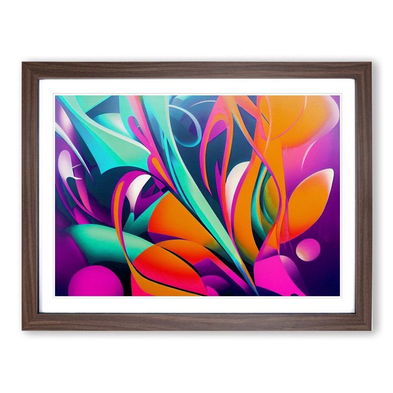 Graffiti Vol.2 - Single Picture Frame Print, Walnut Framed, 46cm H x 64cm W x 2cm D