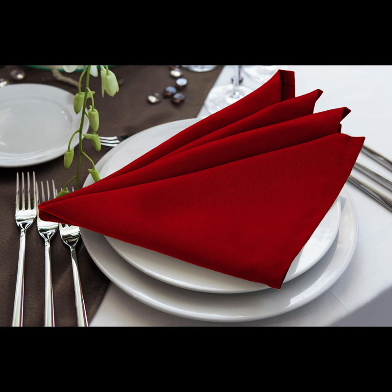 Burgundy Table Napkins 10-Pack | 19x19 Inch 180gsm Polyester | Luxury Soft & Absorbent | Machine Washable Wedding & Party Dinner Napkins