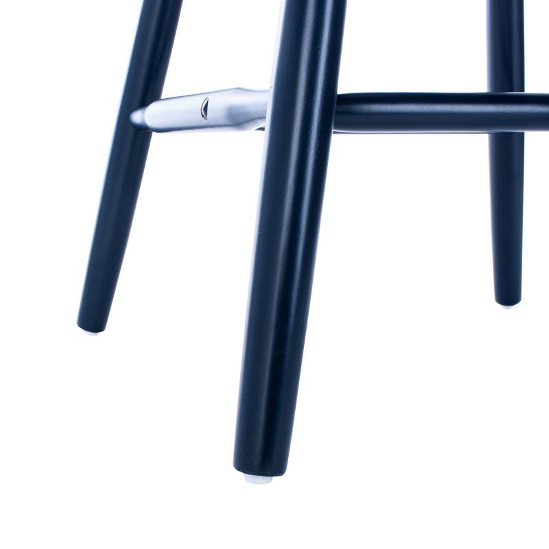 Chaise d'appoint à dossier Windsor en bois massif Matanna, Bleu marine