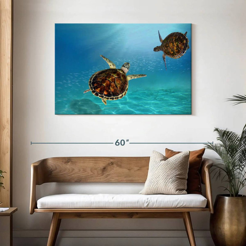 Tortue imbriquée sous-marine Brampt, H 30 po x l 45 po