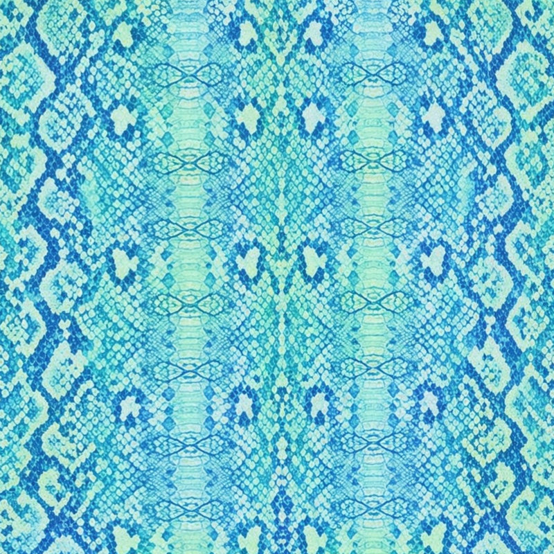 Couvertures à texture de peau de serpent, L 50 po x H 60 po, Bleu clair / vert moyen