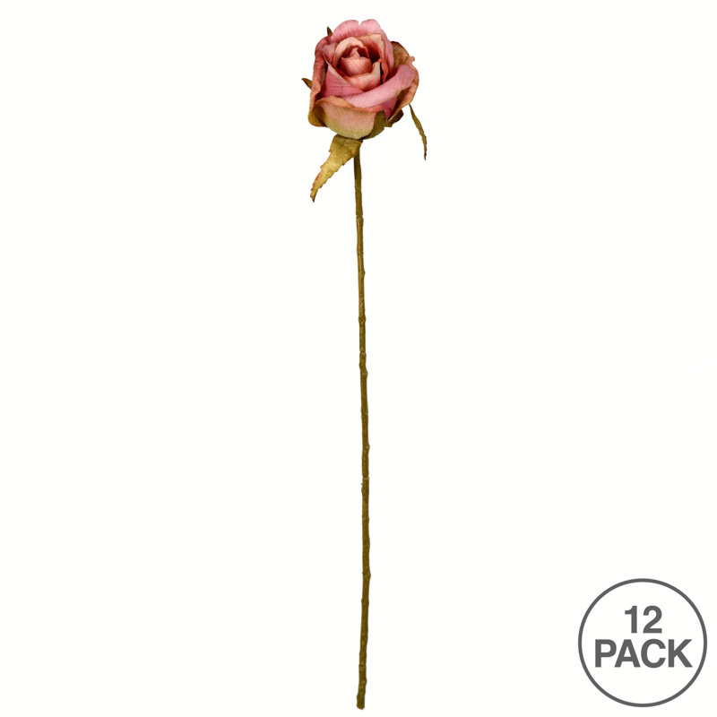 18" Artificial Rose Stem, Mauve