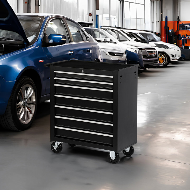 12.64 in. W -Drawer Bottom Rollaway Chest with Wheels