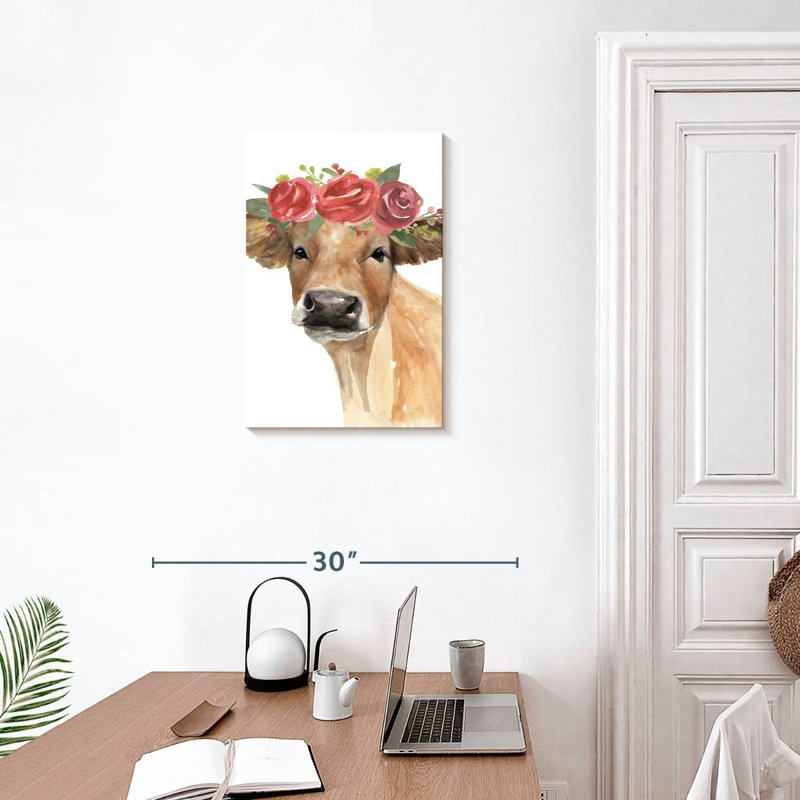 Brampt Flowered Cow II, 24" H x 16" W