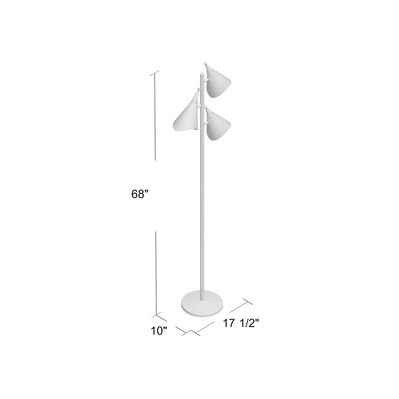 Huguetta 68'' Black Tree Floor Lamp
