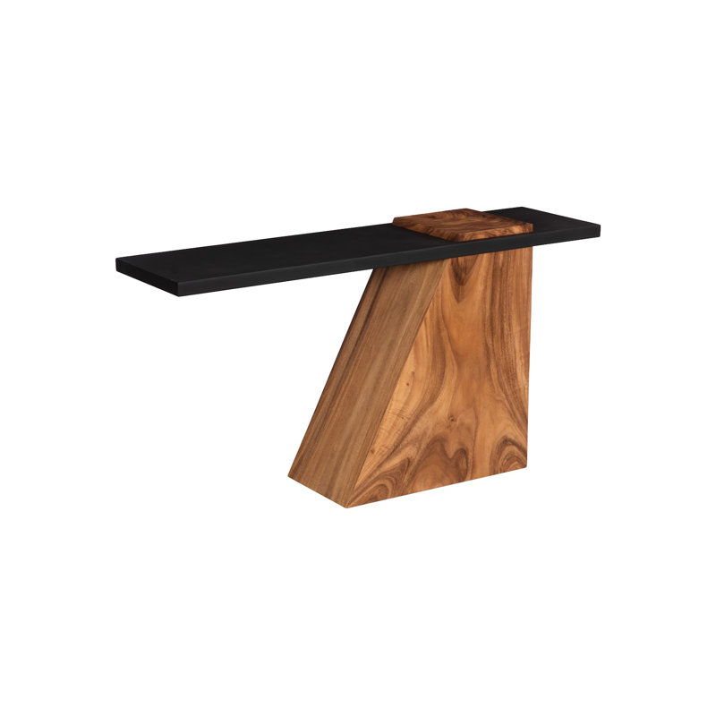 Slant Console Table, Natural/Black
