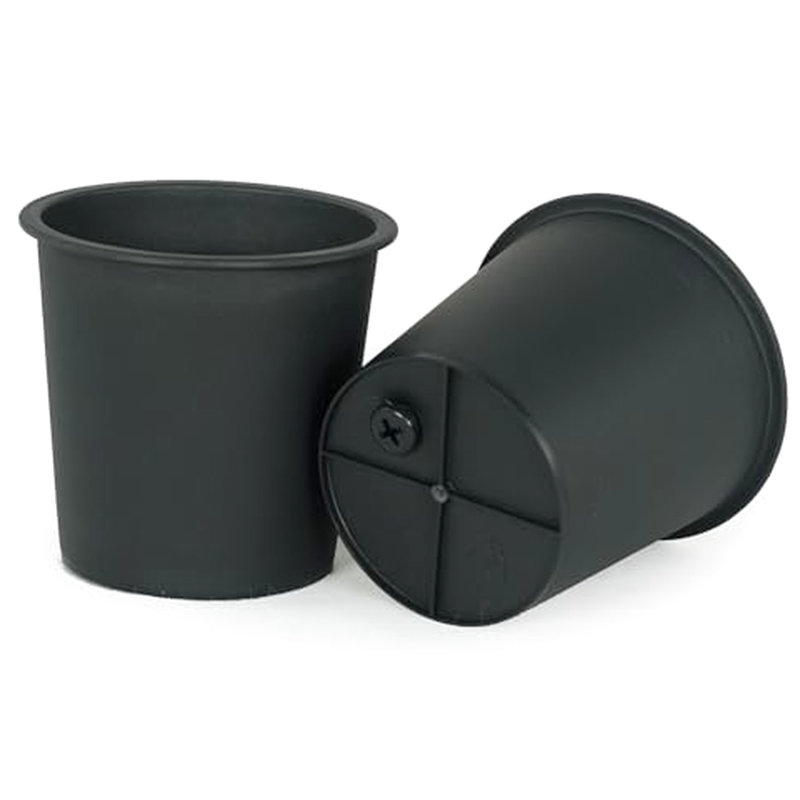 Casseroles de jardin rondes en plastique 6,3 po avec drainage 5. Durabilité toutes saisons. Pour les plantes. Fissures et décoloration. Utilisation idéale en pépinière. Pour craquer la décoloration.