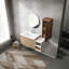 Meuble-lavabo mural 42 po avec lavabo et armoire latérale, portes à fermeture douce 42 po
