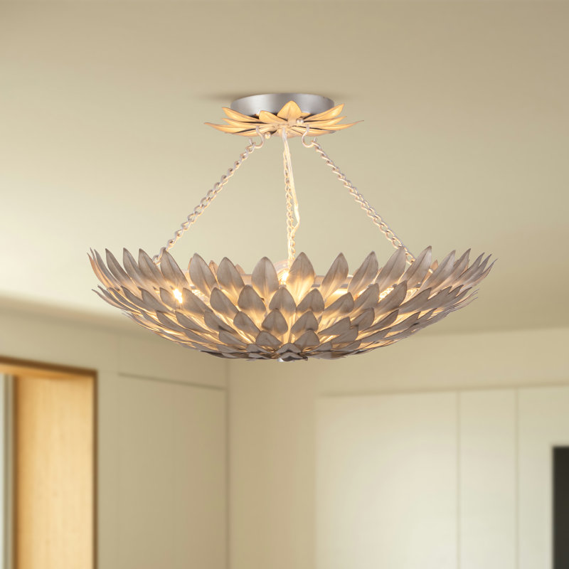 Posie 20-in Aged Silver Semi-Flush Mount