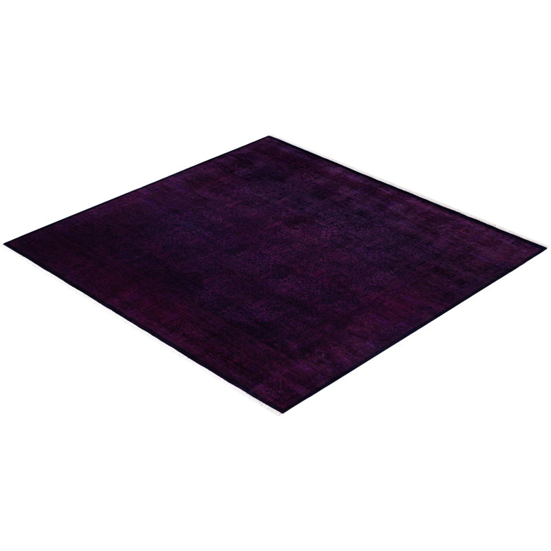 Overdyed One-of-a-Kind 8' 0" X 8' 3" Hand Knotted Area Rug