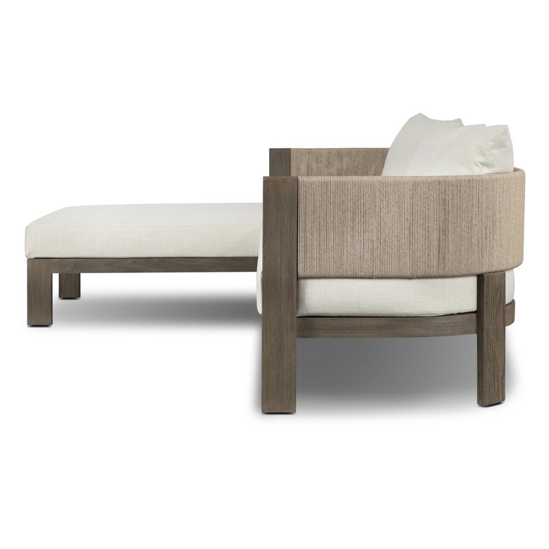 Delancy Outdoor 2PC Sectional-LAF Chaise-Vergo Cream, Left Hand Facing