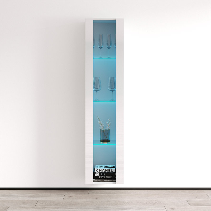 Crister Floating Storage Bookcase, White