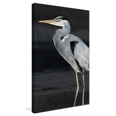 «Heron on Black I» par Lanie Loreth - reproduction d'art sur toile