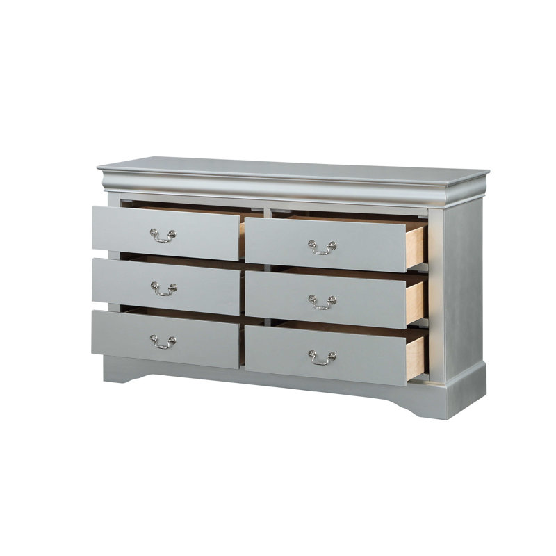 Commode rectangulaire à 6 tiroirs Sandburg, Platine