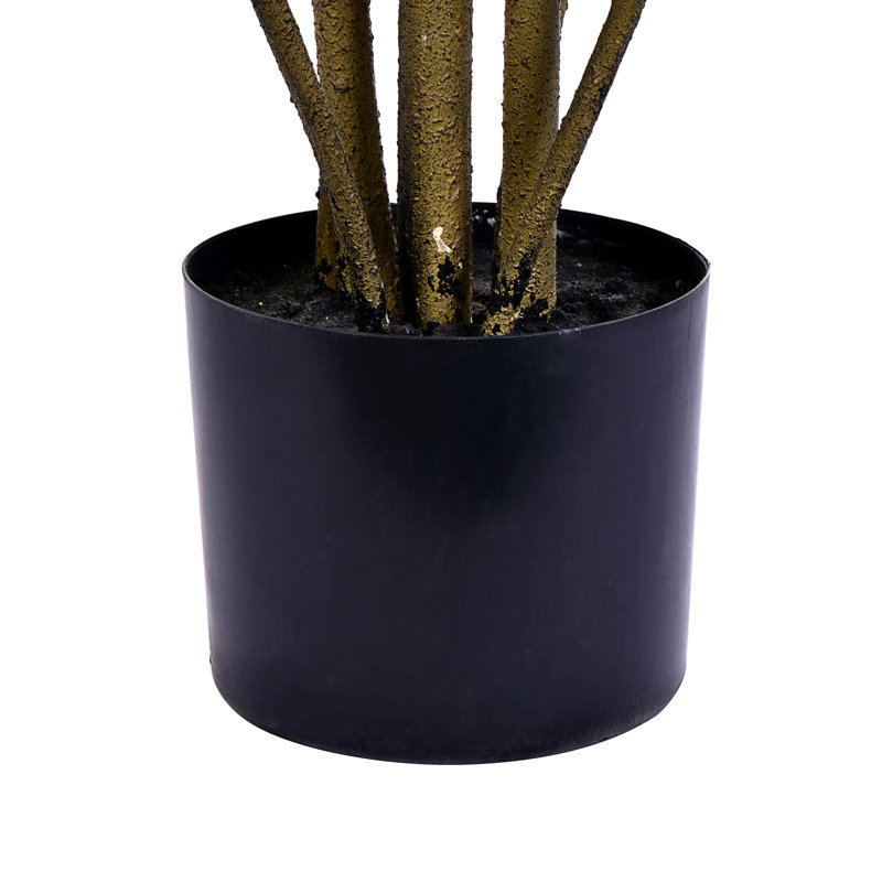 Arbre croton artificiel vert et orange en pot, H 60 po x l 28 po x p 28 po