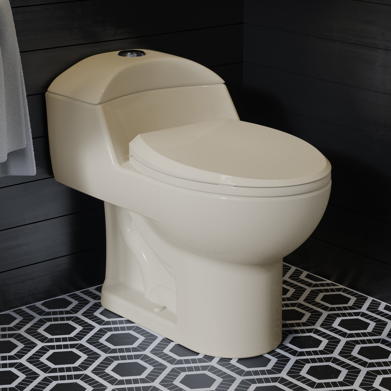 Château 1-Piece Dual-Flush Toilet, Bisque