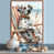 Toile avec cadre flottant brun