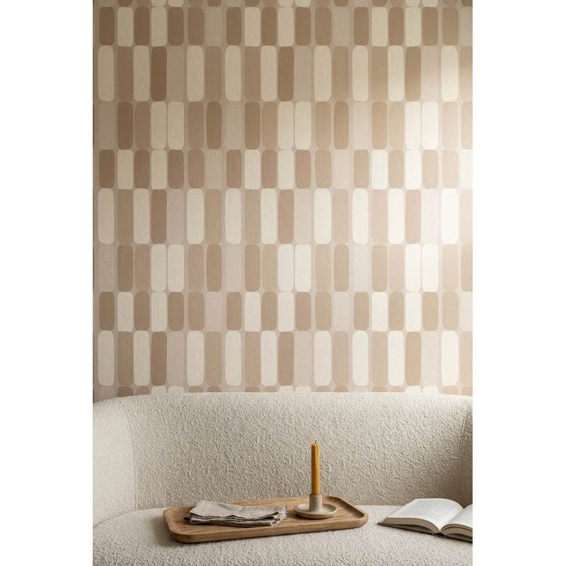 Papier peint géométrique rectangulaire de style scandinave, Peel and Stick