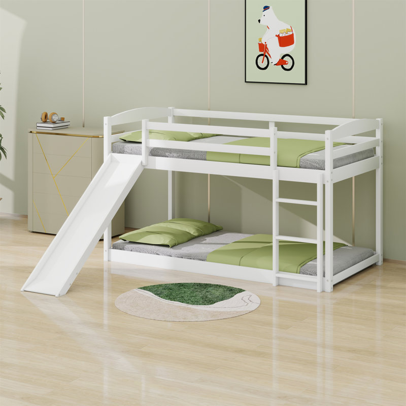 Bunk Bed With Slide And Ladder, White
