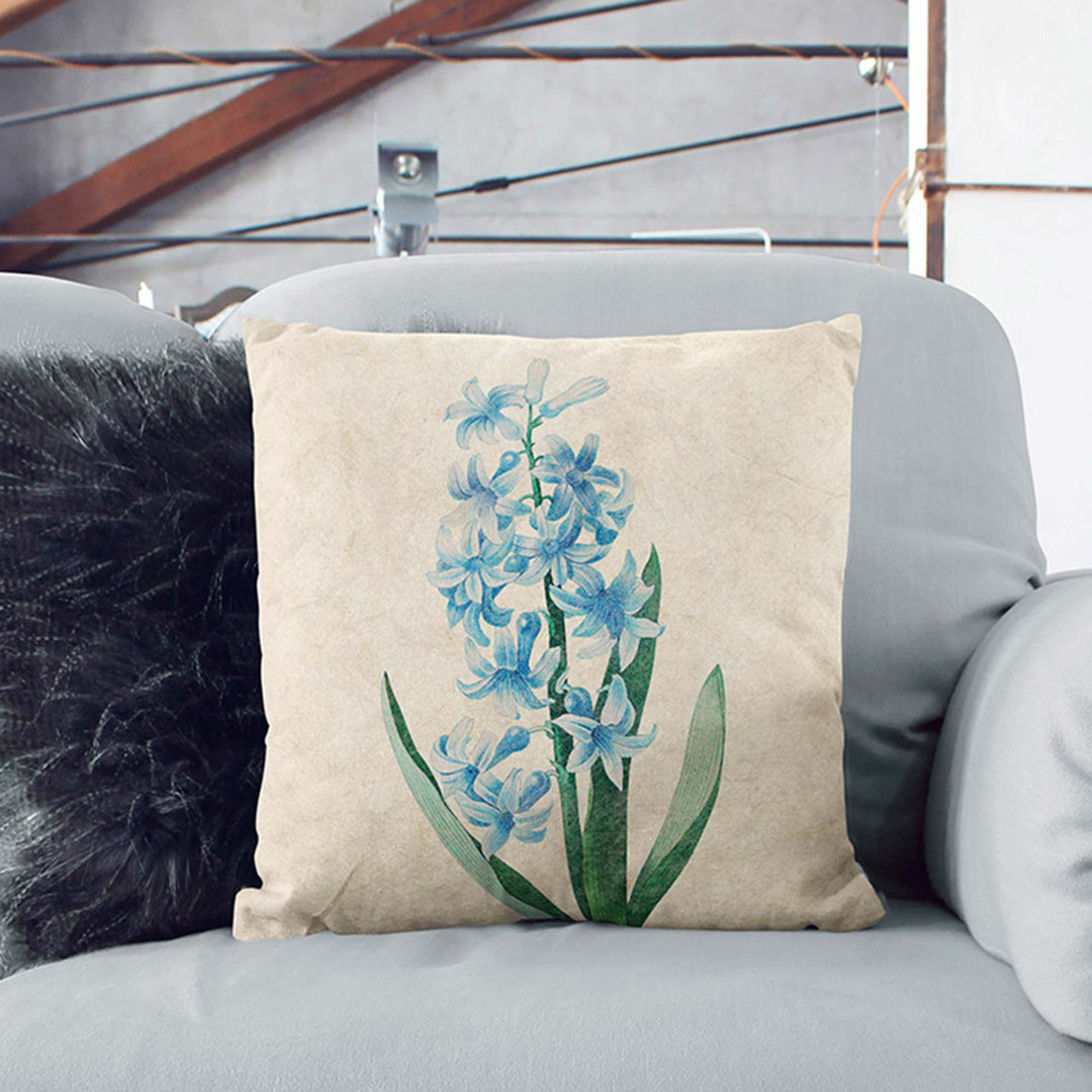 Dutch Hyacinth Flowers by Pierre-Joseph Redoute Cushion with Filling