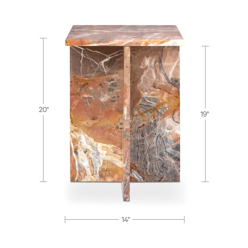 Blair Marble End Table, Orange