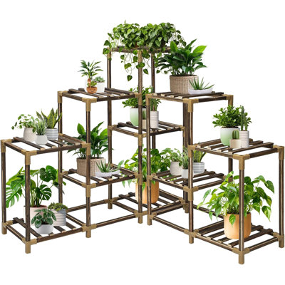 Wood Plant Stand Style 03 45 Inch Brown Color