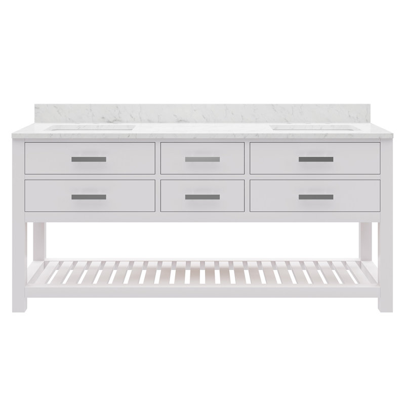 Madalyn 72 in. Double Vanity, Pure White