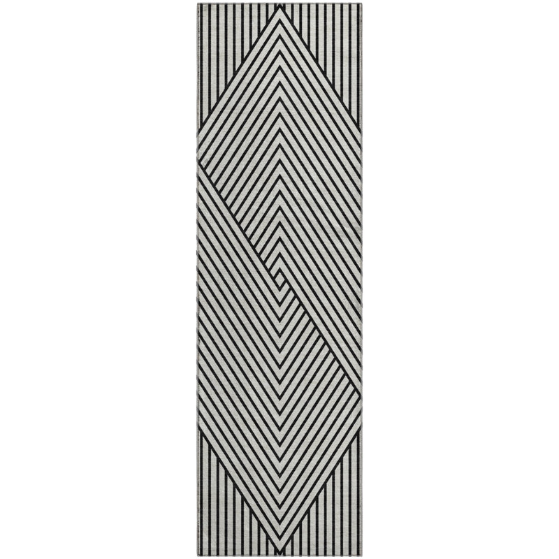 Premium Machine Washable Prisco White Rug, Runner 2'3" x 7'6"