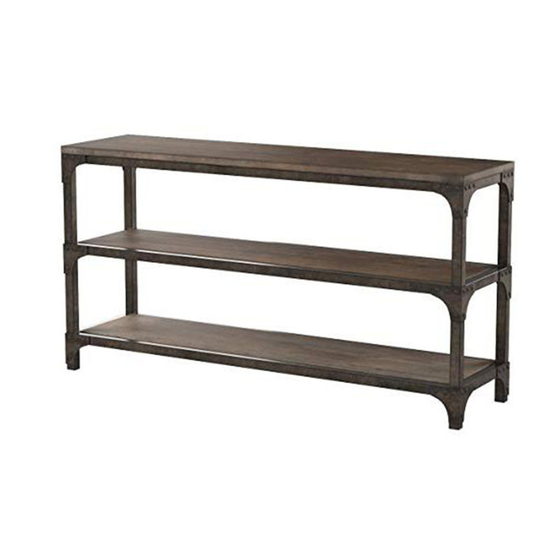 Console Gorden en chêne vieilli et argent antique