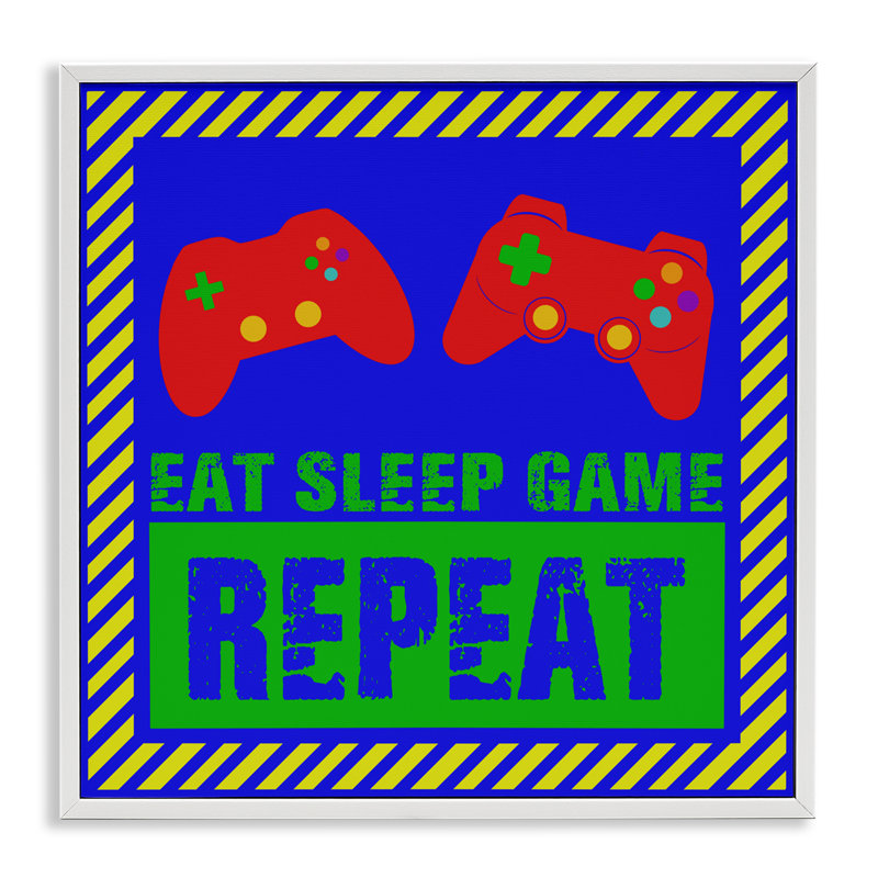 «Vibrant Eat Sleep», encadré par estampe numérique, conception de Marcus Prime, H 24 po x l 24 po