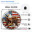 Eagle Wall Clock with American Flag Design Art - 12'' Modern Glass Wall Clock