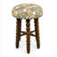 Tabouret de bar rembourré en acacia massif-133596003