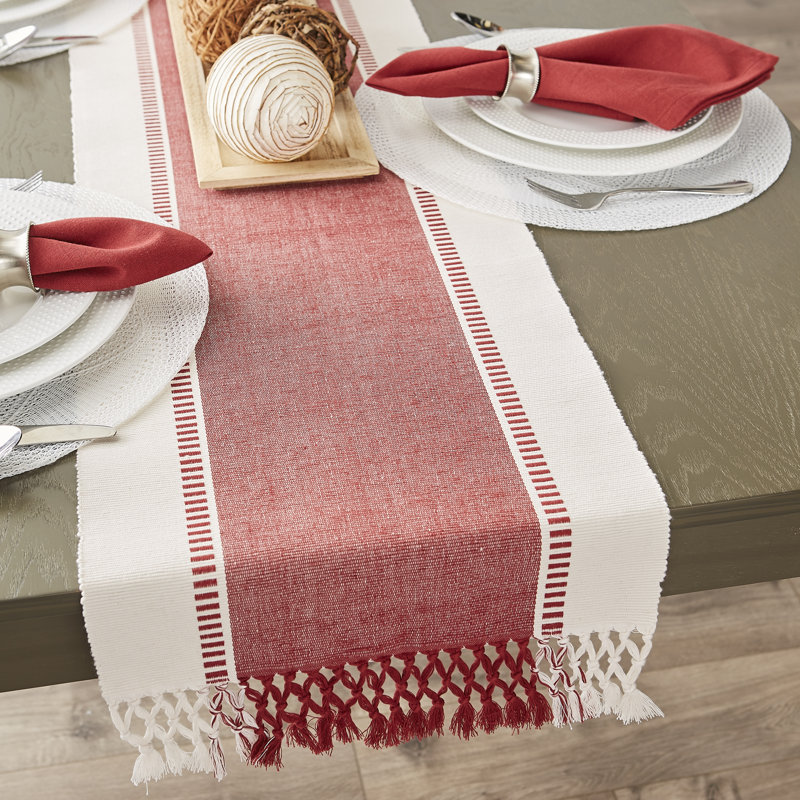 Chemin de table Kizer, 72 po x 13 po, Rouge campagnard