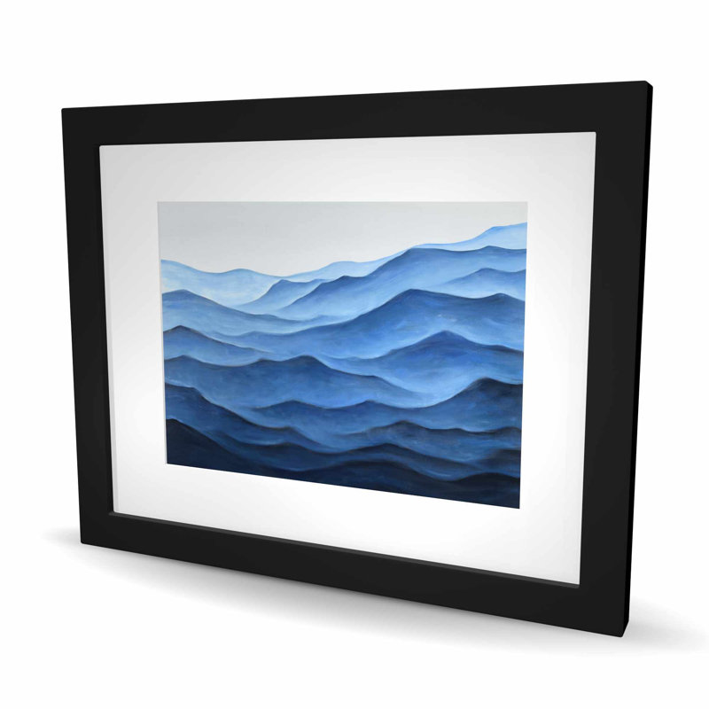 Océan bleu - décor minimaliste encadré mat