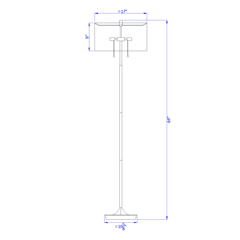 Lampe sur pied colonne 64 "Christopher-John