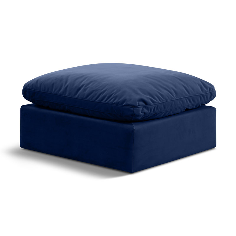 Itala Upholstered Modular Ottoman, Navy Velvet