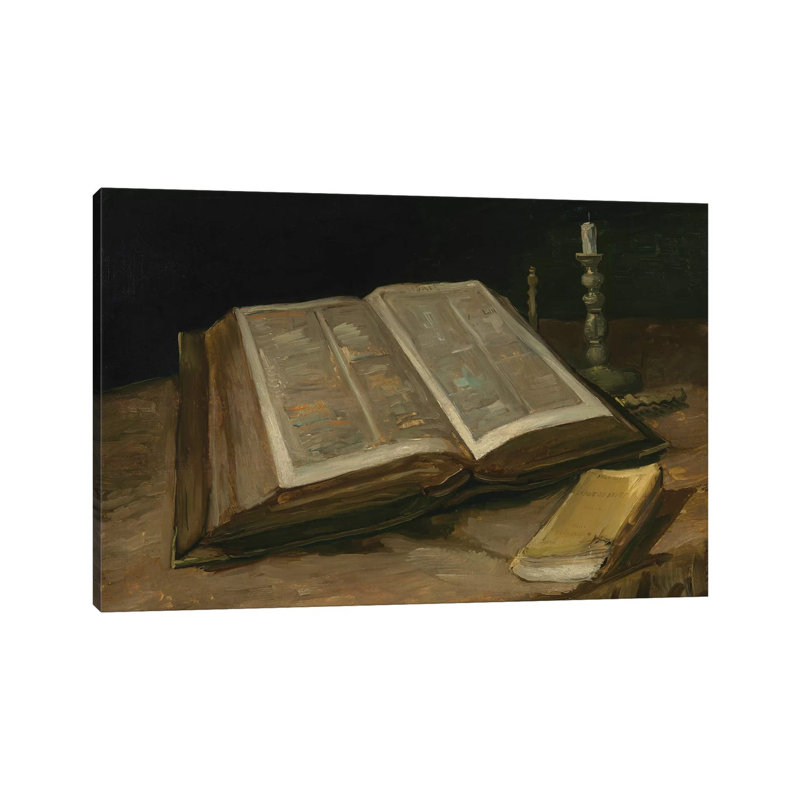 Still Life With Bible, 1885 by Vincent Van Gogh - Wrapped Canvas Painting, 20.32 cm H x 30.48 cm W