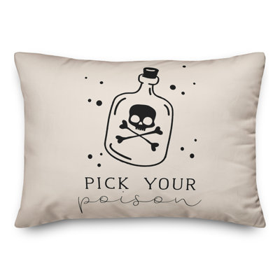  Pick Poison Bottle Cream Lumbar Pillow