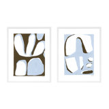 Contemporary Blues Set Of 2 Painting by Andrea Stokes
