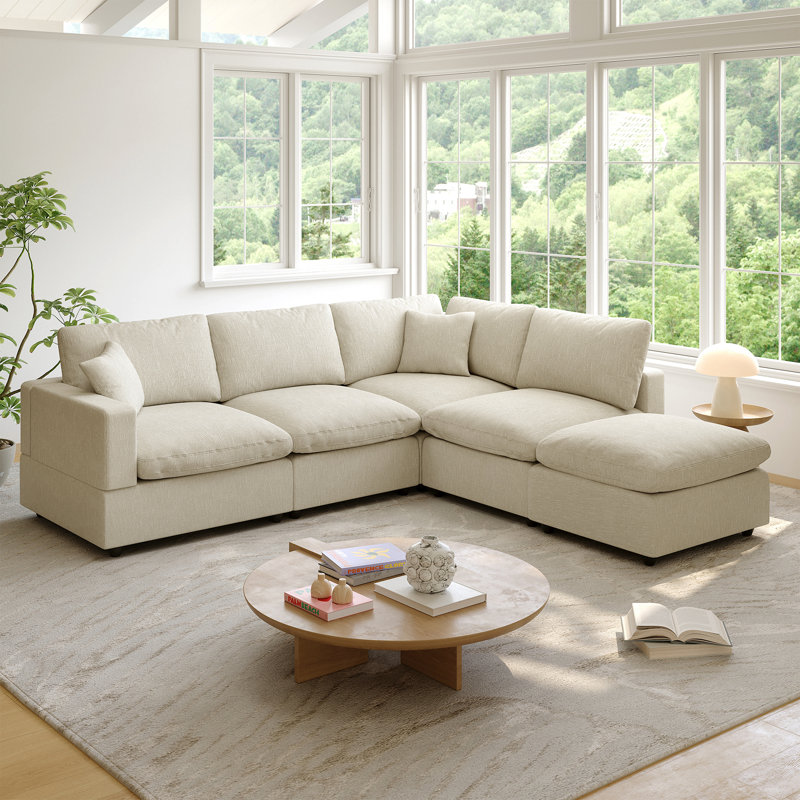 Cloud Couch Modular Sectional Sofa, Deep Seat Convertible Modular Couches For Living Room, Modern Comfy Down Filled Soft Cloud Sectional Sofa