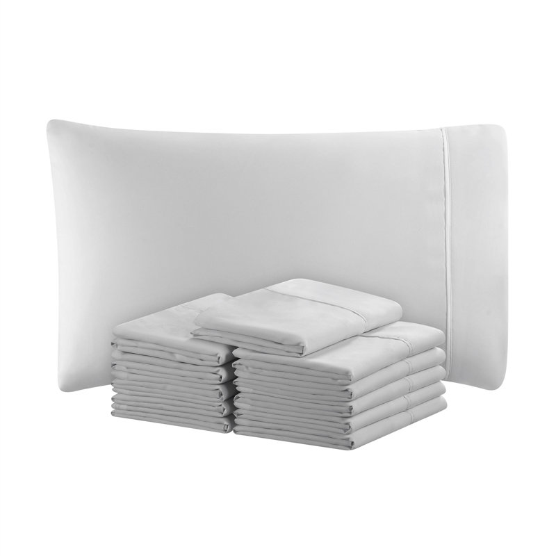 Host & Home Soft Hypoallergenic Microfiber Pillowcases - Pack of 12, Gray, King Pillowcase