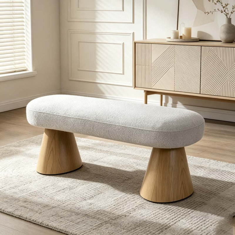 64"L Dining Bench, White